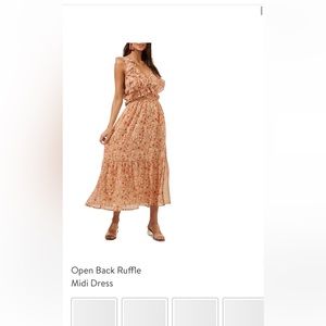 Open Back Ruffle Midi Dress